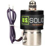 U.S. Solid Électrovanne électrique 12 V CC - Vanne d'arrêt normalement fermée - Joint Viton pour eau, air, systèmes de carburant (acier inoxydable, 0,3 cm)