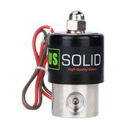 U.S. Solid Électrovanne électrique en acier inoxydable de 1/4" 24 V AC normalement fermée pour air, eau, carburant, filetage VITON G