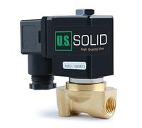 U.S. Solid Électrovanne électrique laiton 1/4" 12 V DC, normalement fermée VITON air, eau, huile, carburant, filetage G