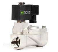 U.S. Solid Électrovanne en acier inoxydable 1" 12 V DC, 0,3-16 bar, normalement fermée, joint Viton, filetage G - Pilote