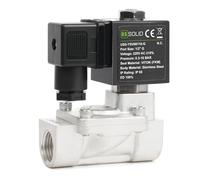 U.S. Solid Electrovanne en acier inoxydable 1/2" 220 V AC, 0,3-16 bar, normalement fermée, joint viton, filetage G - pilotée