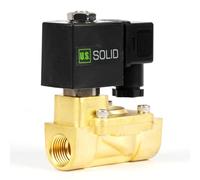 U.S. Solid Electrovanne en laiton 1/2" 12 V DC, 0,3-16 bar, normalement fermée, joint viton, filetage G - pilotée