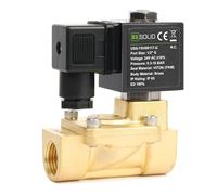 U.S. Solid Électrovanne en laiton 1/2" 24 V AC, 0,3-16 bar, normalement fermée, joint viton, filetage G - pilotée