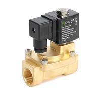 U.S. Solid Électrovanne en laiton 3/8" 220 V AC, 0,3-16 bar, normalement fermée, joint viton, filetage G - pilotée