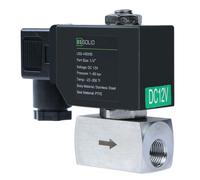 U.S. Solid Électrovanne haute pression 1/4" 60 bar - 12V DC Acier inoxydable, -30°C à 180°C, normalement fermé pour hautes températures