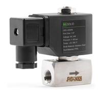 U.S. Solid Électrovanne haute pression 1/4" 60 bar - 24 V CC Acier inoxydable, -30°C à 180°C, normalement fermé pour hautes températures