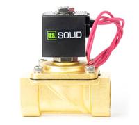 U.S. Solid Électrovanne laiton 1" - 12 V DC, normalement fermée, joint VITON, sortie de fils volants, filetage G