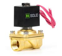 U.S. Solid Électrovanne laiton 1/2" - 12 V DC, normalement fermée, joint VITON, sortie de fils volants, filetage G