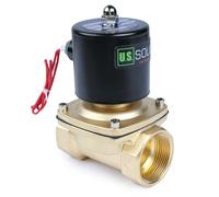 U.S. Solid Électrovanne laiton 12 V CC 1-1/2" - Normalement fermée, filetage G, joint VITON, pour air, eau, carburant