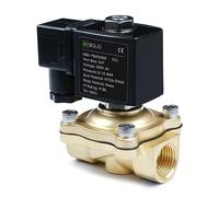 U.S. Solid Électrovanne laiton G 1/2" 220 V AC normalement fermée NC 10 bar, vanne électrique pour eau, air, diesel, kérosène, essence
