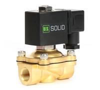 U.S. Solid Électrovanne laiton G 3/8" 24 V CC normalement fermée 10 bar - Valve à eau électrique pour eau, air, diesel, kérosène, essence