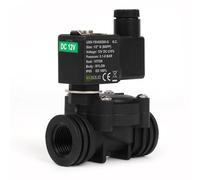 U.S. Solid Électrovanne plastique (nylon) 1/2" G - 12 V DC, 0,1-8 bar, normalement fermé, joint VITON pour eau, air