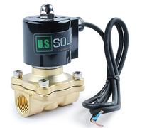 U.S. Solid Électrovanne sous-marine laiton 1/2" - IP67, 220 V AC, normalement fermée, joint VITON, filetage G, pour air, eau, huile, carburant
