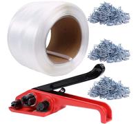 U.S. Solid Kit de cerclage pour palette, outil d'emballage, 500m de corde tressée, bobine de cerclage en composite PP, 300 attaches métalliques