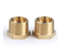 U.S. Solid Lot de 2 bagues hexagonales réductrices en laiton filetées (3/4" NPT mâle x 1/2" NPT femelle)