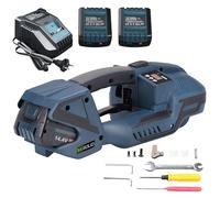 U.S. Solid Machine de Cerclage Automatique Cercleuse Électrique pour Bandes PP/PET 13-16mm - Écran LCD, 2 Batteries 4000mAh, Boîtes et Palettes