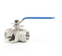 U.S. Solid Robinet à boisseau sphérique 3 voies 1" - Acier inoxydable 304 DN25 Vanne à bille manuelle Filetage G, tampon de montage en T