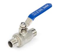 U.S. Solid Robinet à boisseau sphérique DN15 1/2" - Filetage extérieur en acier inoxydable 304 G Filetage complet 2 voies