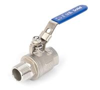 U.S. Solid Robinet à Boisseau Sphérique DN20 3/4" Acier Inoxydable 316 - Mâle x Femelle, Port Complet, 1000 WOG pour Eau, Huile et Gaz, Filetage G