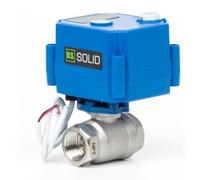 U.S. Solid Robinet à boisseau sphérique moteur avec fonction manuelle - Acier inoxydable 1/2", passage complet, 85-265 V AC, retour automatique à 2 fils, fermé sans courant