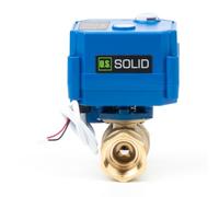 U.S. Solid Robinet à boisseau sphérique moteur avec fonction manuelle - Laiton 3/4", passage complet, 85-265 V AC, retour automatique à 2 fils, normalement fermé