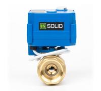 U.S. Solid Robinet à boisseau sphérique motorisé avec fonction manuelle - 1" en laiton, passage complet, 85-265V AC, retour automatique à 2 fils, fermé hors tension