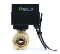 U.S. Solid Robinet à boisseau sphérique motorisé de 1" - Robinet à boisseau sphérique électrique en laiton, 9-36 V AC/DC, dispositif de retour automatique à 2 fils, fermé sans courant (N.C.)
