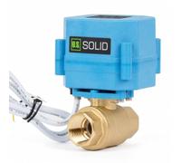 U.S. Solid Robinet à boisseau sphérique motorisé proportionnel de 1,3 cm, port complet en laiton, contrôle 4-20 mA, 5 fils avec indicateur de position, indice IP67, CC 9-24 V, pour systèmes d'eau
