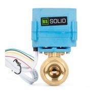 U.S. Solid Robinet à boisseau sphérique motorisé proportionnel de 1,9 cm, port complet en laiton, contrôle 4-20 mA, 5 fils avec indicateur de position, indice IP67, CC 9-24 V, pour systèmes d'eau
