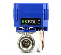U.S. Solid Robinet à boisseau sphérique motorisé - Robinet à boisseau sphérique électrique en acier inoxydable de 1,9 cm, port complet, 9-24 V AC/DC et configuration de rupture positive à 3 fils à 1