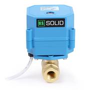U.S. Solid Robinet à boisseau sphérique motorisé - Robinet à boisseau sphérique en laiton filetage G1/4" avec port complet, 9-24 V AC/DC et configuration de retour automatique à 2 fils, USS-MSV00029
