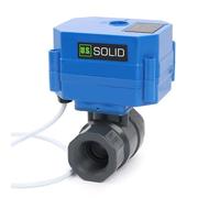 U.S. Solid Robinet à Boisseau Sphérique Motorisé UPVC 3/4" - AC 85-265V, Normalement Fermé, Robinet Électrique en Plastique avec Port Standard, Retour Automatique 2 Fils