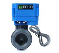 U.S. Solid Robinet à boisseau sphérique motorisé UPVC de 2,5 cm - Robinet à boisseau sphérique électrique en plastique avec port complet, retour automatique à 2 fils, 9-36 V AC/DC, normalement fermé