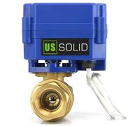 U.S. Solid Robinet à boisseau sphérique motorisé - Vanne à bille électrique en laiton 3/4", port standard, 9-24 V AC/DC et 3 fils de rupture positive