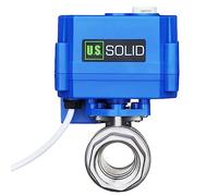 U.S. Solid Robinet à boisseau sphérique motorisé - Vanne à boisseau sphérique électrique acier inoxydable 3/4" avec fonction manuelle - Port complet - 9-24 V AC/DC et 3 fils avec coupure positive