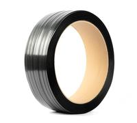 U.S. Solid Rouleau de cerclage en polyester noir, résistant aux UV, à l'eau et à la rouille, 1,9 cm x 0,1 cm x 400 m