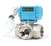 U.S. Solid Vanne 3 voies motorisée acier inoxydable - electrique vanne de zone motorisée avec fonction manuelle - Robinet d'arrêt d'eau type L, port standard (1", AC110-230V)