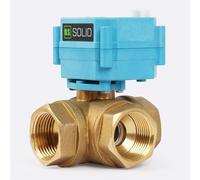 U.S. Solid Vanne 3 voies motorisée laiton - 1", 110-230 V CA, type T, électrique de zone avec fonction manuelle, robinet d'arrêt d'eau, port standard