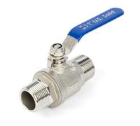 U.S. Solid Vanne à bille 1" DN25 - Acier inox 304, 2 voies, mâle x mâle, port complet