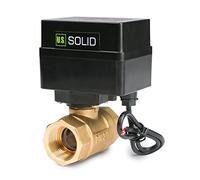 U.S. Solid Vanne à boisseau sphérique motorisée - laiton 3/4" avec raccord standard, 9-36 V AC/DC, configuration de retour automatique 2 fils, normalement ouvert (N/O)