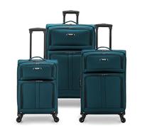U.S. Traveler Anzio Softside Valise Extensible à roulettes pivotantes, Bleu Sarcelle, 3-Piece Set (22/26/30), Anzio Softside Valise Extensible