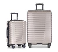 U.S. Traveler Boren - Bagages de Voyage Extensibles rigides et Robustes avec 8 Roues rotatives, Champagne, Ensemble de 2 pièces