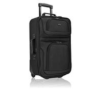 U.S. Traveler Ensemble de Bagages à Main Extensibles en Tissu Robuste Rio, Noir, Simple, Valise légère et Souple à roulettes de 50,8 cm