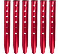 U-Shape Aluminum Alloy Tent Pegs 31cm Sand Pegs Fixing 6 Pieces For Snow Beach Camping Hiking (Red)