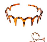 U Shape Fashion Tooth Hair Comb Headband, 2025 Upgrade High Cranium Head Bands, Reversible Korean Headbands with Teeth for Women Gifts for Teen Girls (amber, one size)