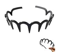 U Shape Fashion Tooth Hair Comb Headband, 2025 Upgrade High Cranium Head Bands, Reversible Korean Headbands with Teeth for Women Gifts for Teen Girls (black, one size)