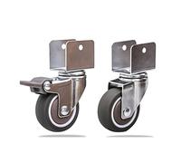 U Shaped Splint Super Mute Wheels Casters Wheel Anti Wrap Wheel with Bearing Bed Universal Casters Soft and Quiet 2pcs Casters(2inch No Brake,25mm)