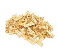 U - Shaped Wiring Terminals 100Pcs | Brass Gold Docking Connector for Quick Wiring | Non - Corroding Copper Terminals for Automotive/Home Appliances/Machinery