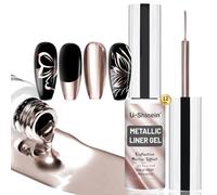 U-Shine Light Rose Gold Painting Gel, 3D Mirror Effect Polish Nail Art | 3D Mirror Effect Gel Nail Polish, Painted Drawing Gel, Build in Thin Brush Soak Off Gel for Salon Home DIY Manicure