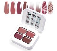 U-Shinein 4 Colors Gradient Painting Gel, With Sponges & Grabber,Palette C3